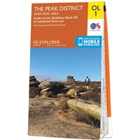 Ordnance Survey OS Map of The Peak District - Dark Peak Area: Explorer OL1