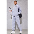 PLT Grey Marl Sport Print Oversized Joggers