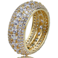 10K Gold 7 CT.T.W. Lab Created Diamond Statement Bling Pinky Wedding Band for Men D Color VVS-VS Clarity 3EX