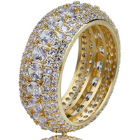 10K Gold 7 CT.T.W. Lab Created Diamond Statement Bling Pinky Wedding Band for Men D Color VVS-VS Clarity 3EX