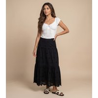 Urban Bliss Broderie Maxi Skirt Black 10
