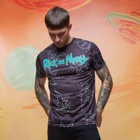 T-shirt - Rick and Morty All-Over Print Faces - Noir - XS