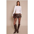 Chocolate Faux Leather Hot Pants