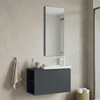 Perla Wooden Bathroom Furniture Set in Matte Anthracite