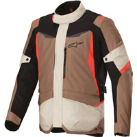 Alpinestars St-1 Wp Motorcycle Jacket Dark Khaki Sand Black Red Fluo