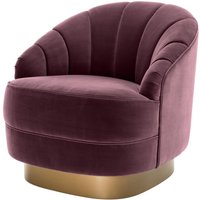 Casa Padrino Luxus Sessel Lila / Mattgold 77 x 80 x H. 78 cm - Hotel MÃ¶bel
