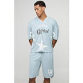 Oversized Official Star Varsity Mesh T-Shirt & Short Set, Gris