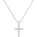 Fortune 18ct White Gold 0.22cttw Diamond Cross Pendant