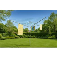 50m Outdoor Rotary Clothes Airer - Heavy Duty Washing Line for Large Loads | Wowcher