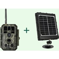Piège photo 64MP Photo 1296P Video vision nocturne | A280W + kit panneaux solaires Vert