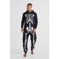 Pijama Enterizo Negro Con Esqueleto, Negro
