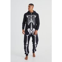 Pijama Enterizo Negro Con Esqueleto, Negro
