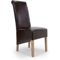 2 x Krista Bonded Brown Leather Roll Back Dining Chair