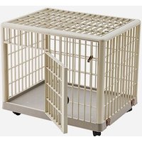 Plastic Dog House Size L Beige Pet Crate 974 x 674 x 740 mm Beige
