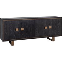 Black Rustic Brass Inlay Sideboard