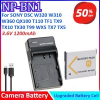 NP-BN1 3.6V 1200mAh Camera Battery +Charger For SONY DSC W320 W310 W360 QX100 T110 TX9 TX10 TX30 T99 WX5 TX7 TX5 W390 W380 W350