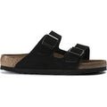 BIRKENSTOCK ARIZONA SUEDE LEATHER SOFT FOOTBED BLACK - Ciabatta Black