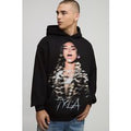Black Oversized Tyla License Printed Hoodie, Negro