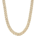 Sterling Silver with Yellow Gold Plated Iced Out Cuban Link Chain for Men 8mm