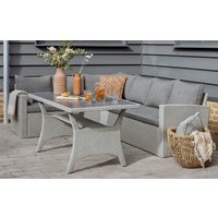 Stockholm 6 Seater Grey Rattan Corner Garden Dining and Lounge Set