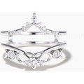 Mixed Cut Moissanite Diamond Band Double Curved Celtic Knot Ring Enhancer