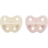Hevea 2-pack Fopspenen Orthodontisch (0-3 M) - Powder Pink/Milky White