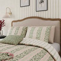 Helena Springfield Harvest Moon Oak Stripe Single Duvet Cover SET, Green/Pink