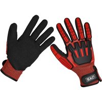 Sealey Cut and Impact Resistant Work Gloves Black / Red XL Pack of 1