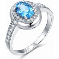 Serenade 2.0 Ct Genuine Natural Blue Topaz Sterling Silver Gemstone Ring
