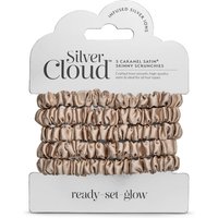 Silver Cloud Skinny Hair Scrunchie Caramel 5 Pack