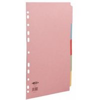 Concord Subject Dividers 5-Part Multipunched 160gsm A4 Assorted Ref