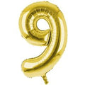 Cijfer Ballon '9'  Goud (100CM)