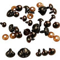 Teddy Bear Eyes & Noses, dia. 10+12,5+15 mm, size 15+25 mm, 12 asstd.-