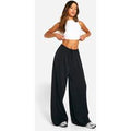 Pantalón Tall De Tela Con Pernera Ancha, Negro