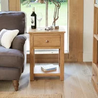 Mobel Oak Lamp Table - 1 Drawer