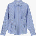 Camicia a righe con maniche lunghe e pince