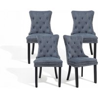 Grey Velvet Tufted Dining Chairs - 2 Or 4 Set | Wowcher