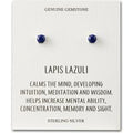 Sterling Silver Lapis Gemstone Earrings with Quote Card