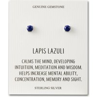 Sterling Silver Lapis Gemstone Earrings with Quote Card