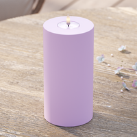 Udendørs LED Bloklys Ø 10 x 20 cm Lavendel