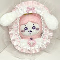 Display Bag 10 cm Doll Out Bag with Keychain Ruffles Lace Collectors Blind Box Case Storage Case Gift for Anime Cartoon Dolls