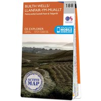 Ordnance Survey OS Map of Builth Wells: Explorer 188
