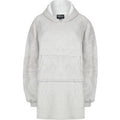 Hooded Blankets Adult Kiley Soft Fleece Borg Lined Oversized Hooded Blanket with Pocket in Light Grey Marl / One Size - Tokyo Laundry