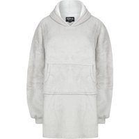 Hooded Blankets Adult Kiley Soft Fleece Borg Lined Oversized Hooded Blanket with Pocket in Light Grey Marl / One Size - Tokyo Laundry