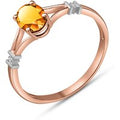 Citrine & Diamond Elegant Allure Ring in 9ct Rose Gold