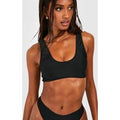 Top De Biquini Essentials Con Escote En U, Negro