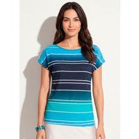 Blusa com Mangas Curtas Listrada Azul