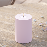 Udendørs LED Bloklys Ø 10 x 15 cm Støvet rød