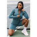 Dark Blue Acid Wash Seamless Soft Rib Ruched Bum Booty Shorts