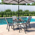 Black Outdoor Table and Chairs Set